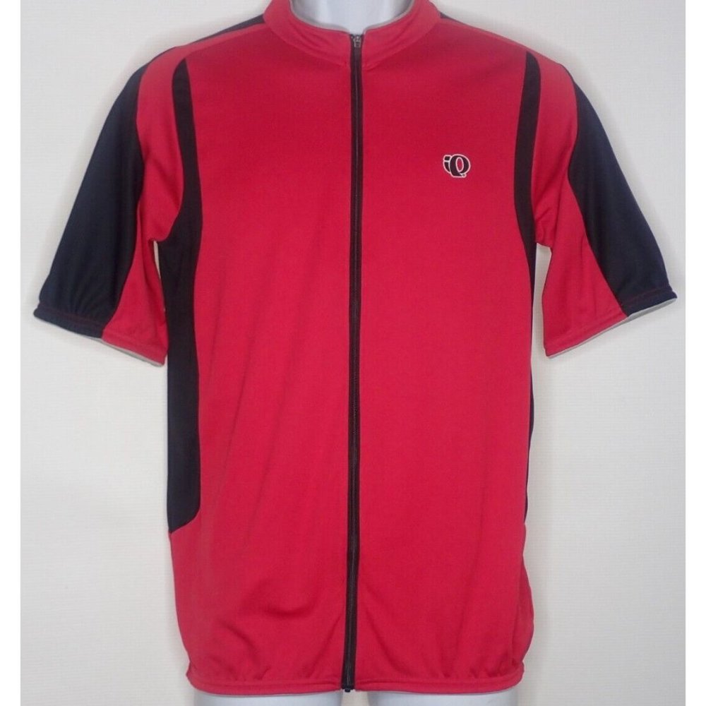 Pearl Izumi Cycling Jersey Mens L Red Black Full Zip Short Sleeve Casual